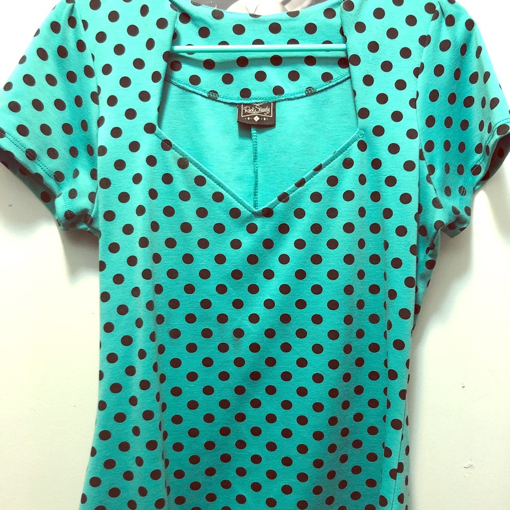 Rock Steady Mint & Polka Dot Sophia Top